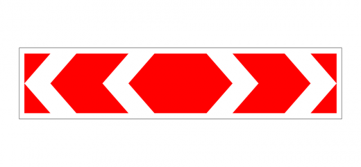 Дорожный знак 1.34.3 пленка класс Iб, III т/р (500х2250 мм)